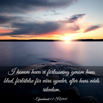 Picture 03 - Efesierbrevet 1:7 SV1917 - I honom hava vi förlossning genom hans blod, - Bible Verse Picture