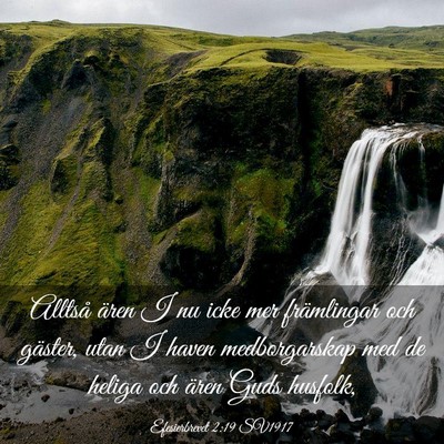 Picture 03 - Efesierbrevet 2:19 SV1917 - Alltså ären I nu icke mer främlingar och - Bible Verse Picture