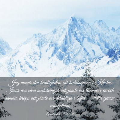 Picture 03 - Efesierbrevet 3:6 SV1917 - Jag menar den hemligheten, att hedningarna i - Bible Verse Picture