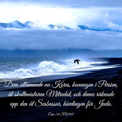 Picture 03 - Esra 1:8 SV1917 - Dem utlämnade nu Kores, konungen i Persien, åt - Bible Verse Picture