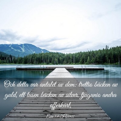 Picture 03 - Esra 1:9 SV1917 - Och detta var antalet av dem: trettio bäcken av - Bible Verse Picture