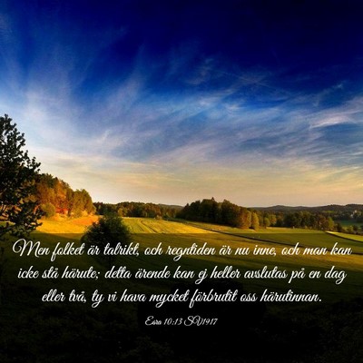 Picture 03 - Esra 10:13 SV1917 - Men folket är talrikt, och regntiden är nu - Bible Verse Picture