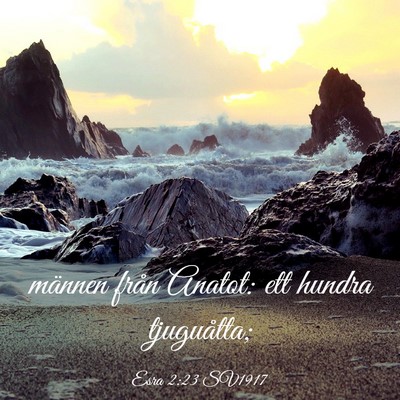 Picture 03 - Esra 2:23 SV1917 - männen från Anatot: ett hundra - Bible Verse Picture
