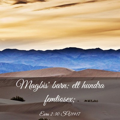 Picture 03 - Esra 2:30 SV1917 - Magbis' barn: ett hundra - Bible Verse Picture