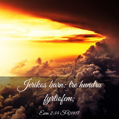 Picture 03 - Esra 2:34 SV1917 - Jerikos barn: tre hundra - Bible Verse Picture