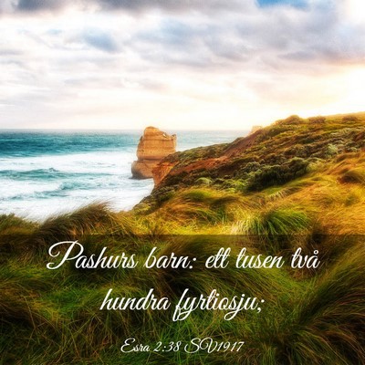 Picture 03 - Esra 2:38 SV1917 - Pashurs barn: ett tusen två hundra - Bible Verse Picture