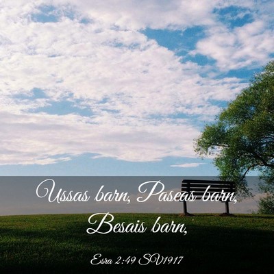 Picture 03 - Esra 2:49 SV1917 - Ussas barn, Paseas barn, Besais - Bible Verse Picture
