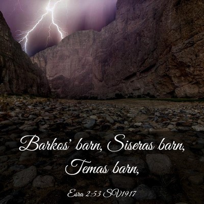 Picture 03 - Esra 2:53 SV1917 - Barkos' barn, Siseras barn, Temas - Bible Verse Picture