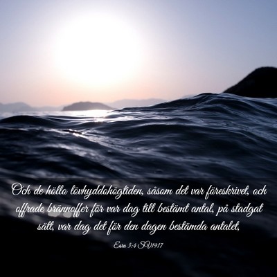 Picture 03 - Esra 3:4 SV1917 - Och de höllo lövhyddohögtiden, såsom det var - Bible Verse Picture