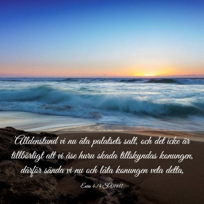 Picture 03 - Esra 4:14 SV1917 - Alldenstund vi nu äta palatsets salt, och det - Bible Verse Picture