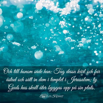 Picture 03 - Esra 5:15 SV1917 - Och till honom sade han: Tag dessa kärl och far - Bible Verse Picture