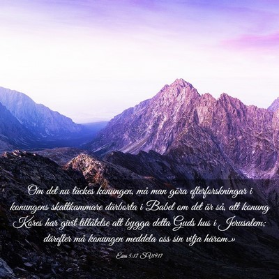 Picture 03 - Esra 5:17 SV1917 - Om det nu täckes konungen, må man göra - Bible Verse Picture