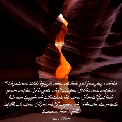 Picture 03 - Esra 6:14 SV1917 - Och judarnas äldste byggde vidare och hade god - Bible Verse Picture
