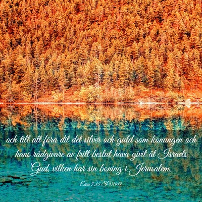 Picture 03 - Esra 7:15 SV1917 - och till att föra dit det silver och guld som - Bible Verse Picture