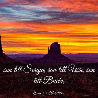 Picture 03 - Esra 7:4 SV1917 - son till Seraja, son till Ussi, son till - Bible Verse Picture