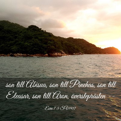 Picture 03 - Esra 7:5 SV1917 - son till Abisua, son till Pinehas, son till - Bible Verse Picture