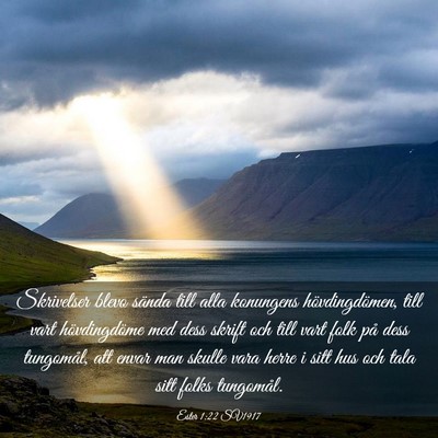 Picture 03 - Ester 1:22 SV1917 - Skrivelser blevo sända till alla konungens - Bible Verse Picture