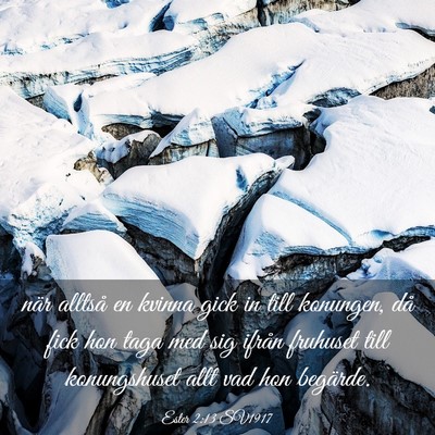 Picture 03 - Ester 2:13 SV1917 - när alltså en kvinna gick in till konungen, då - Bible Verse Picture