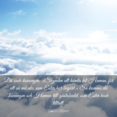 Picture 03 - Ester 5:5 SV1917 - Då sade konungen: »Skynden att hämta hit - Bible Verse Picture