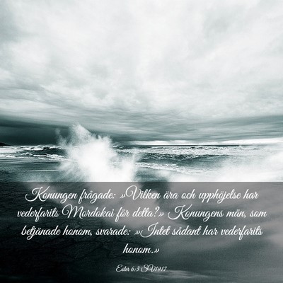 Picture 03 - Ester 6:3 SV1917 - Konungen frågade: »Vilken ära och upphöjelse - Bible Verse Picture