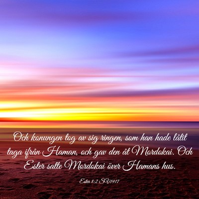 Picture 03 - Ester 8:2 SV1917 - Och konungen tog av sig ringen, som han hade - Bible Verse Picture