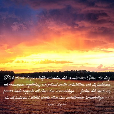 Picture 03 - Ester 9:1 SV1917 - På trettonde dagen i tolfte månaden, det är - Bible Verse Picture