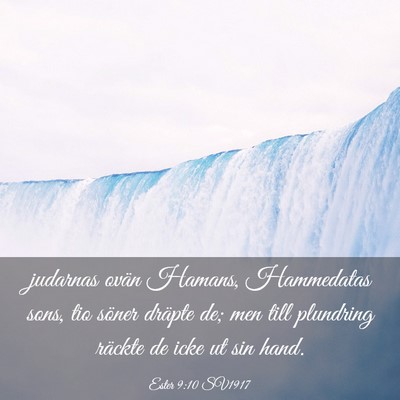 Picture 03 - Ester 9:10 SV1917 - judarnas ovän Hamans, Hammedatas sons, tio - Bible Verse Picture