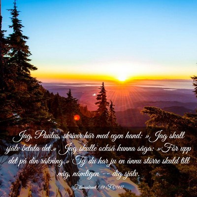 Picture 03 - Filemonbrevet 1:19 SV1917 - Jag, Paulus, skriver här med egen hand: »Jag - Bible Verse Picture