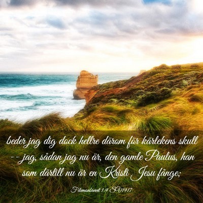 Picture 03 - Filemonbrevet 1:9 SV1917 - beder jag dig dock hellre därom för kärlekens - Bible Verse Picture