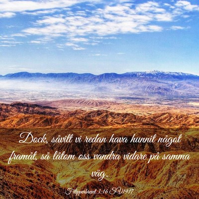 Picture 03 - Filipperbrevet 3:16 SV1917 - Dock, såvitt vi redan hava hunnit något - Bible Verse Picture