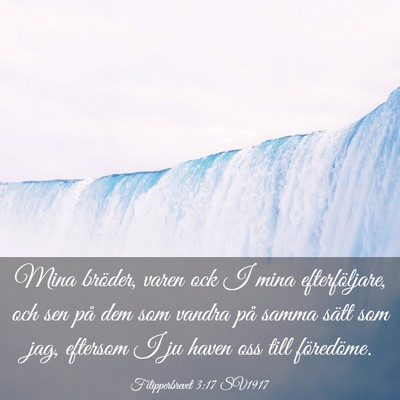 Picture 03 - Filipperbrevet 3:17 SV1917 - Mina bröder, varen ock I mina efterföljare, och - Bible Verse Picture