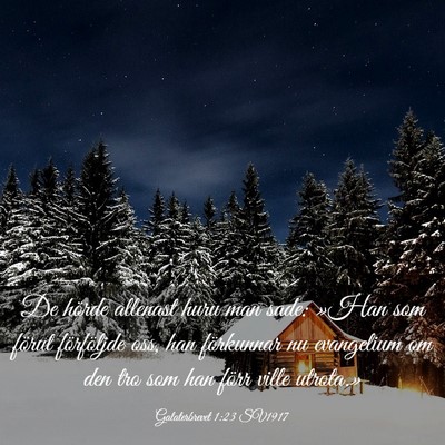 Picture 03 - Galaterbrevet 1:23 SV1917 - De hörde allenast huru man sade: »Han som - Bible Verse Picture