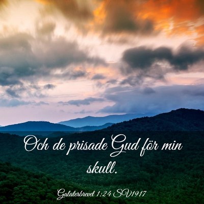 Picture 03 - Galaterbrevet 1:24 SV1917 - Och de prisade Gud för min - Bible Verse Picture