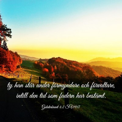 Picture 03 - Galaterbrevet 4:2 SV1917 - ty han står under förmyndare och förvaltare, - Bible Verse Picture