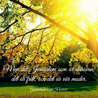 Picture 03 - Galaterbrevet 4:26 SV1917 - Men det Jerusalem som är därovan, det är - Bible Verse Picture