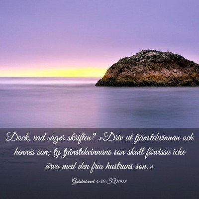Picture 03 - Galaterbrevet 4:30 SV1917 - Dock, vad säger skriften? »Driv ut - Bible Verse Picture