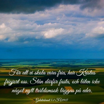 Picture 03 - Galaterbrevet 5:1 SV1917 - För att vi skola vara fria, har Kristus frigjort - Bible Verse Picture