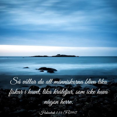 Picture 03 - Habackuk 1:14 SV1917 - Så vållar du att människorna bliva lika fiskar - Bible Verse Picture