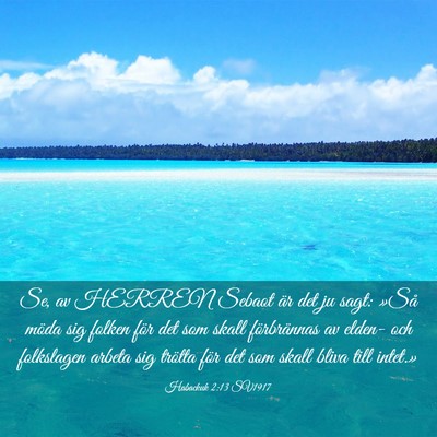 Picture 03 - Habackuk 2:13 SV1917 - Se, av HERREN Sebaot är det ju sagt: »Så möda - Bible Verse Picture