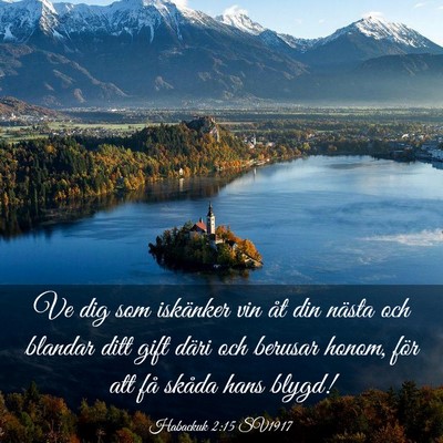 Picture 03 - Habackuk 2:15 SV1917 - Ve dig som iskänker vin åt din nästa och - Bible Verse Picture