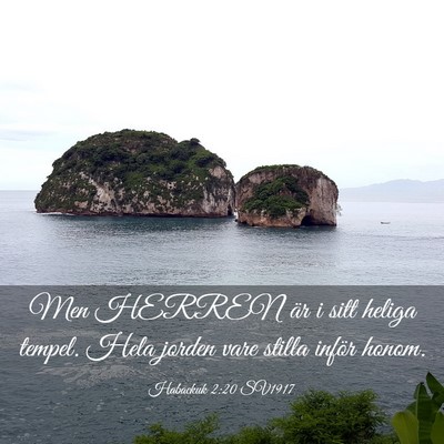 Picture 03 - Habackuk 2:20 SV1917 - Men HERREN är i sitt heliga tempel. Hela jorden - Bible Verse Picture