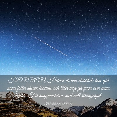 Picture 03 - Habackuk 3:19 SV1917 - HERREN, Herren är min starkhet; han gör mina - Bible Verse Picture