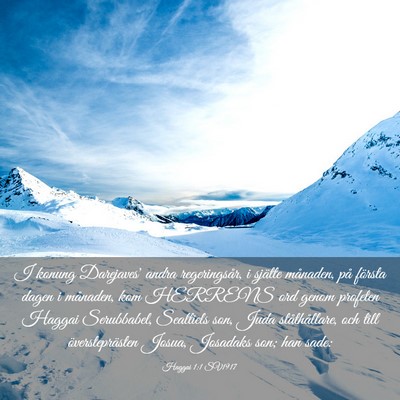 Picture 03 - Haggai 1:1 SV1917 - I konung Darejaves' andra regeringsår, i sjätte - Bible Verse Picture