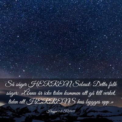 Picture 03 - Haggai 1:2 SV1917 - Så säger HERREN Sebaot: Detta folk säger: - Bible Verse Picture