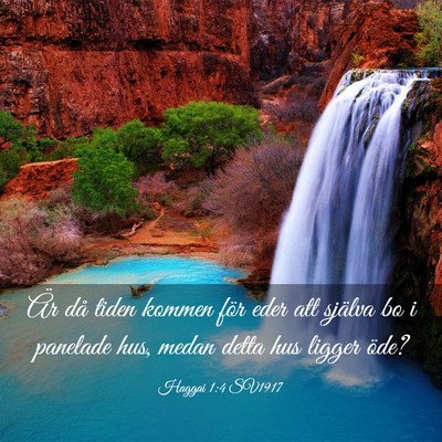 Picture 03 - Haggai 1:4 SV1917 - Är då tiden kommen för eder att själva bo i - Bible Verse Picture