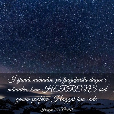 Picture 03 - Haggai 2:2 SV1917 - I sjunde månaden, på tjuguförsta dagen i - Bible Verse Picture