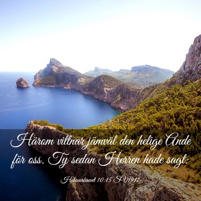 Picture 03 - Hebreerbrevet 10:15 SV1917 - Härom vittnar jämväl den helige Ande för oss. - Bible Verse Picture