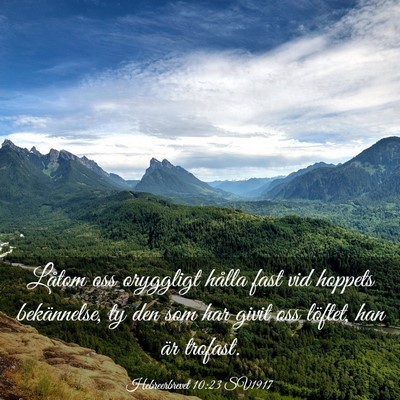 Picture 03 - Hebreerbrevet 10:23 SV1917 - Låtom oss oryggligt hålla fast vid hoppets - Bible Verse Picture