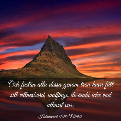 Picture 03 - Hebreerbrevet 11:39 SV1917 - Och fastän alla dessa genom tron hava fått sitt - Bible Verse Picture
