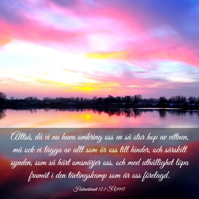 Picture 03 - Hebreerbrevet 12:1 SV1917 - Alltså, då vi nu hava omkring oss en så stor - Bible Verse Picture